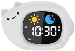 Kids Sleep Training Clock with Night Light and Sounds