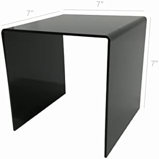 FixtureDisplays One Riser Combo 7 Cube 3-Sided Black Acrylic Display Risers
