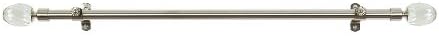 ACHIM Crystal Royalle Curtain Rods with Finials 28 to 48 Inch Silver