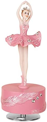 Molchagar Ballerina Rotating Music Box Figurine Pink
