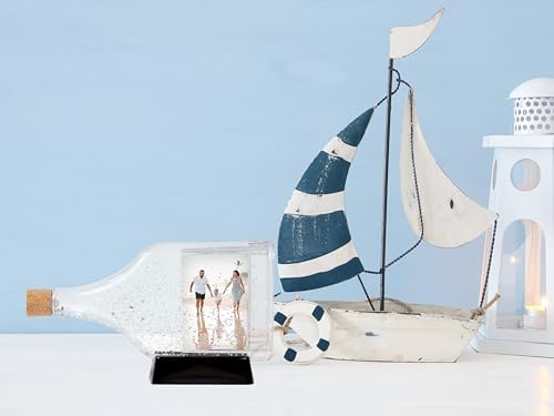 Photo in a Bottle Snow Globe with Custom Photos