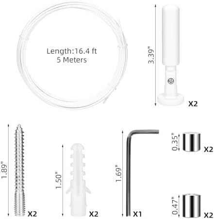 Stainless Steel Curtain Rod Set 164 FT for Windows and Art Displays