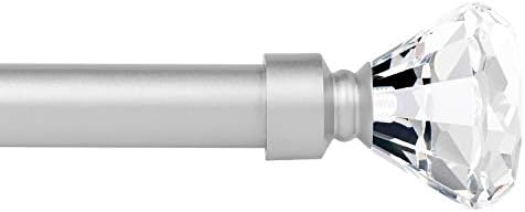 KNOBWELL 1 Inch Curtain Rods with Crystal Diamond Finials