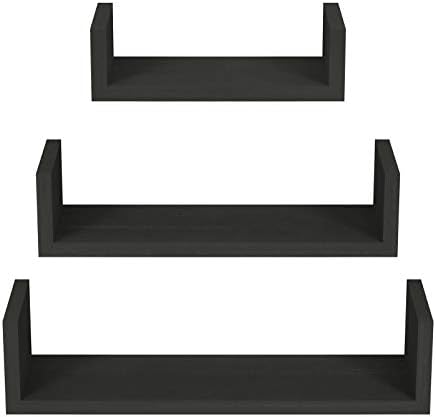 SRIWATANA Floating Shelves Wall Mounted Black