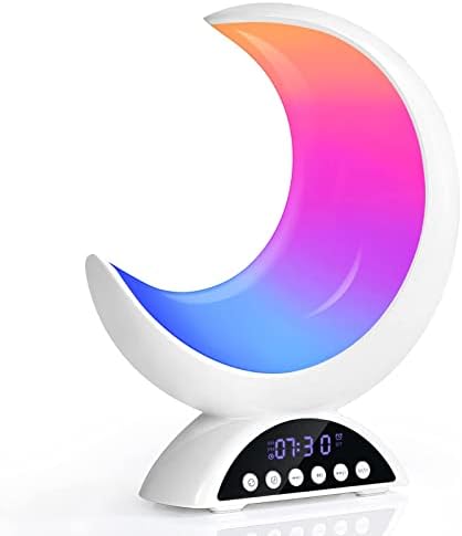 Magical Moon Lamp Alarm Clock with RGB Light and Touch Dimming