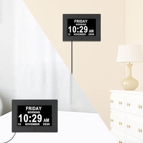 Aowasi Digital Calendar Alarm Day Clock for Seniors