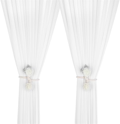 Handmade Artificial Rose Flower Curtain Holdbacks - Beige