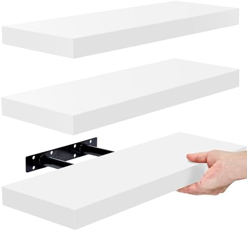 Sorbus Floating Shelves for Wall 3 Pack White