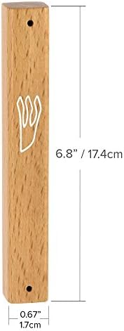 Peer Hastam Classic Wood Mezuzah Case Natural Light Wood 68 Inches