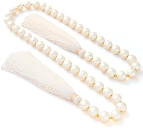 Glass Pearl Garland Tassel 35 Inch Farmhouse Decor