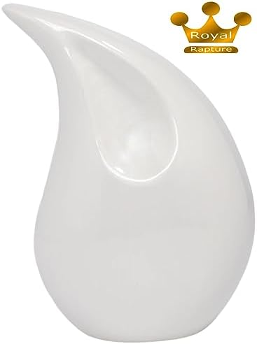 Royal Rapture Teardrop Urn for Ashes 8 Inch White RT01-01