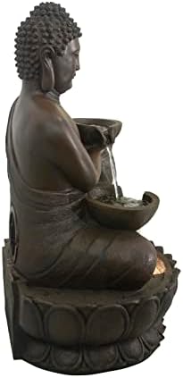 Hi-Line Gift Ltd Large Buddha Fountain with Warm White LED