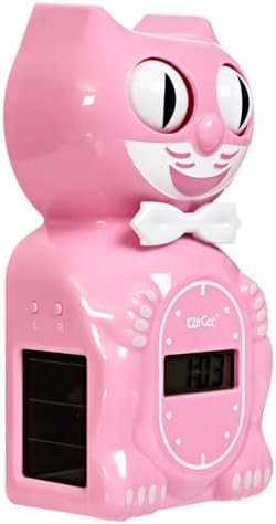 Solar Kit Cat Digital Alarm Clock - Satin Pink