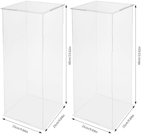 2 Pcs Acrylic Display Cube Pedestal Flower Stand Tower