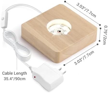 FACMOGU Wooden LED Display with Power Adapter and USB Cable