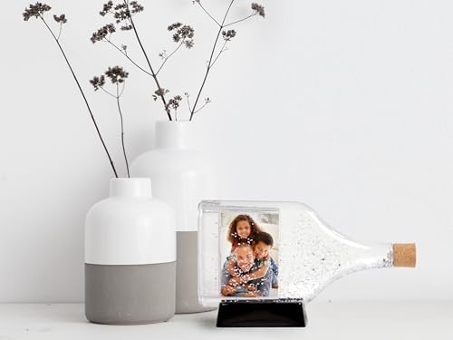 Photo in a Bottle Snow Globe with Custom Photos