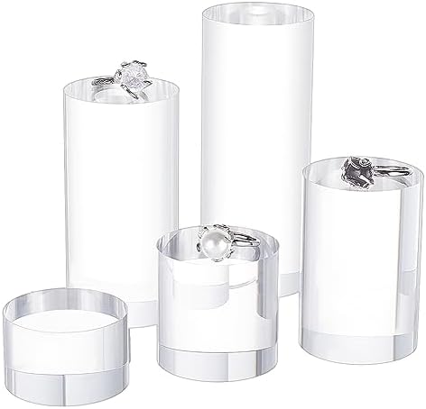 BENECREAT 5 Pcs Clear Acrylic Display Pedestals