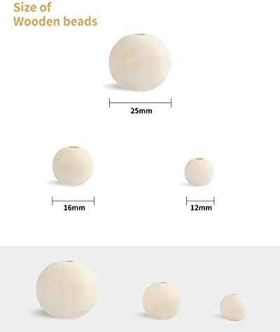 DF DUALFERV Wood Bead Garland 84 Inch Boho Decor
