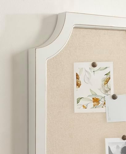 Hogan Framed Scalloped Decorative Wall Pinboard White 18x30
