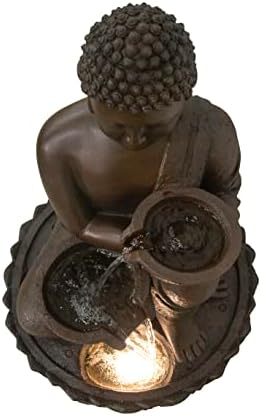 Hi-Line Gift Ltd Large Buddha Fountain with Warm White LED