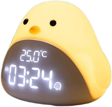 Kids Alarm Clock with Cute Chick Design White