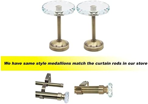 Meriville 1 Inch Curtain Rod with Cut Crystal Finial and Adjustable Brackets