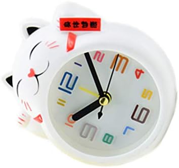 BESPORTBLE Lucky Cat Desk Clock Alarm Clock White