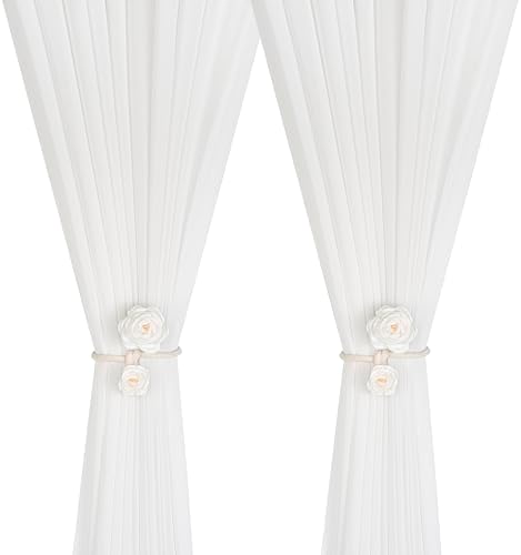 SUQ I OME 2 Pieces Handmade Artificial Flower Curtain Holdbacks