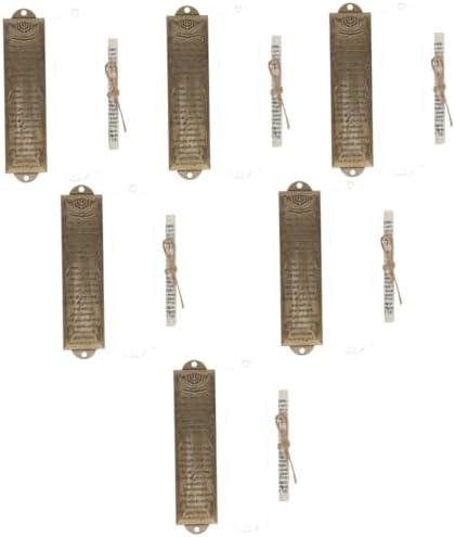 IMIKEYA 6 Set Hebrew Pomegranate Mezuzah Bronze Decor