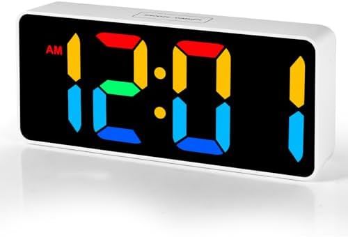 Catrne Small Digital Alarm Clock with RGB Light and Brightness Dimmer