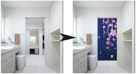 Noren Doorway Curtain with Cherry Blossom Sakura Design