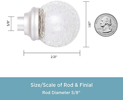 Kenney T71731 Crackled Glass Ball End Window Rod