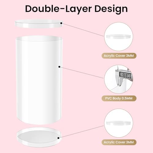 3 Pc Clear Acrylic Cylinder Pedestal Stand for Parties