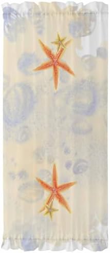 Ocean Life Front Door Curtain with Tiebacks 25x40