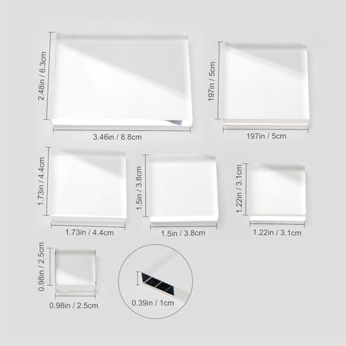 6Pcs Clear Acrylic Rectangle Blocks Display Riser Set