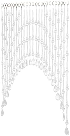 25 Strings Beaded Door Curtain with Adjustable Width and Glass Crystals