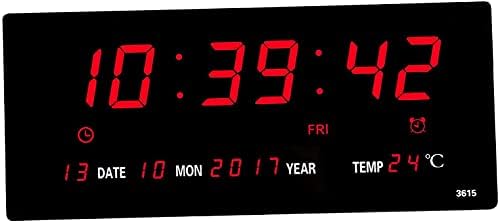 LED Wall Clock with Digital Display and Alarm Features