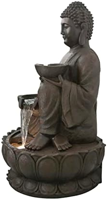 Hi-Line Gift Ltd Large Buddha Fountain with Warm White LED