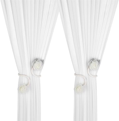Handmade Artificial Rose Flower Curtain Holdbacks - Beige