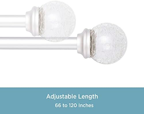 Kenney T71731 Crackled Glass Ball End Window Rod