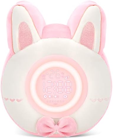 Qanyi Bunny Plush Alarm Clock Night Light