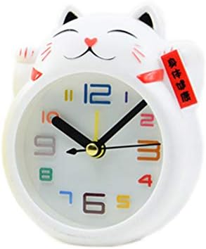 BESPORTBLE Lucky Cat Desk Clock Alarm Clock White