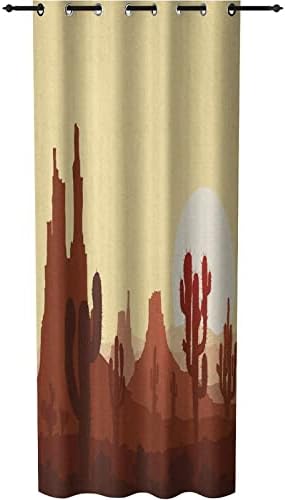 Cactus Print Door Curtain for Privacy 51x78 Inches