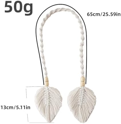 Vifoulal 2 Pack Boho Curtain Tiebacks with Wooden Beads