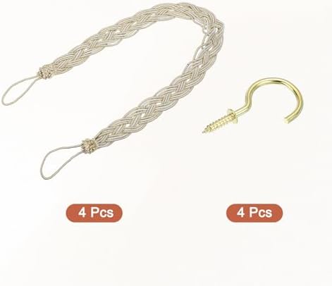 Uxcell 4Pcs Curtain Tiebacks Taupe 58cm Drapery Holdback