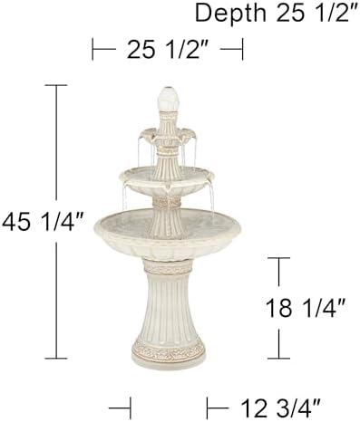Formentera 45 14 Inch High Outdoor LED Floor Fountain