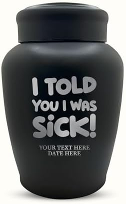 Personalized Cremation Urn with Dark Humor Design and Name