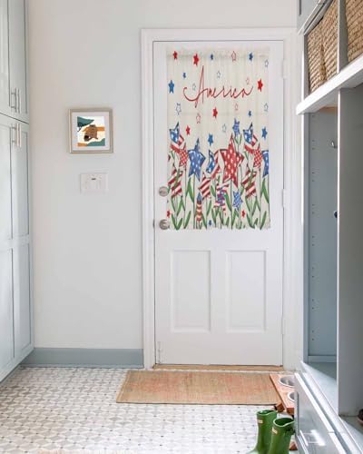 Independence Day Front Door Curtain with Tiebacks