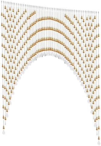 Arched Crystal Curtain with 60 Strings Amber Door Frame Beads