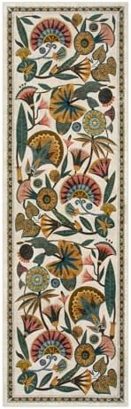 Egyptian Floral Washable Bathroom Runner Rug 26x8